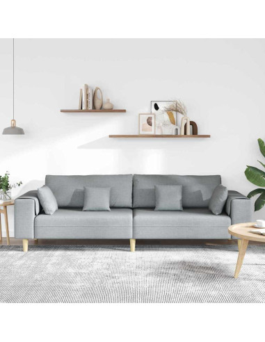 Divano con cuscino Grigio chiaro 250 x 77 x 76 cm Tessuto