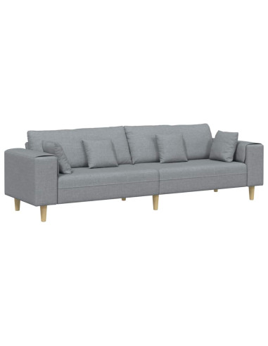 Divano con cuscino Grigio chiaro 250 x 77 x 76 cm Tessuto