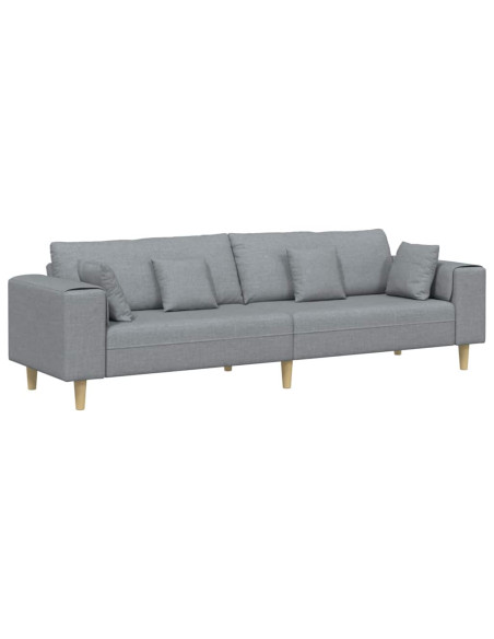 Divano con cuscino Grigio chiaro 250 x 77 x 76 cm Tessuto