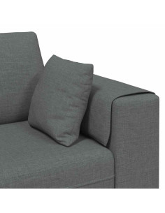 Divano con cuscino Grigio scuro 250 x 77 x 76 cm Tessuto 2