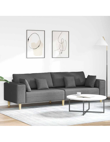 Divano con cuscino Grigio scuro 250 x 77 x 76 cm Tessuto