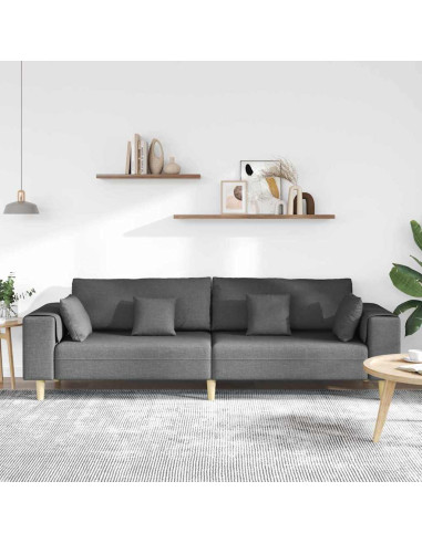 Divano con cuscino Grigio scuro 250 x 77 x 76 cm Tessuto