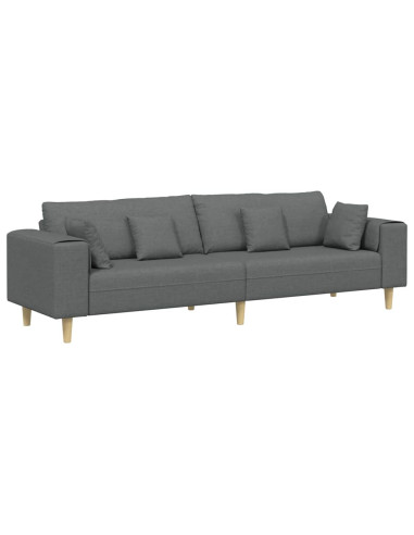 Divano con cuscino Grigio scuro 250 x 77 x 76 cm Tessuto