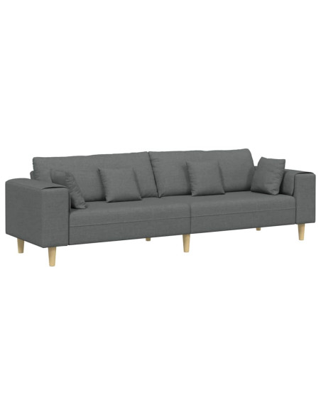 Divano con cuscino Grigio scuro 250 x 77 x 76 cm Tessuto