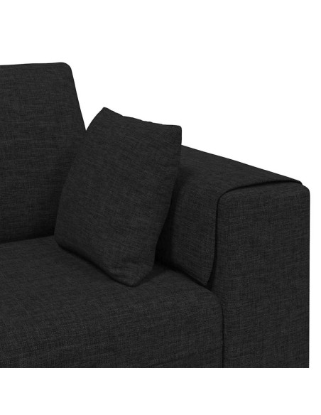 Divano con cuscino Nero 250 x 77 x 76 cm Tessuto