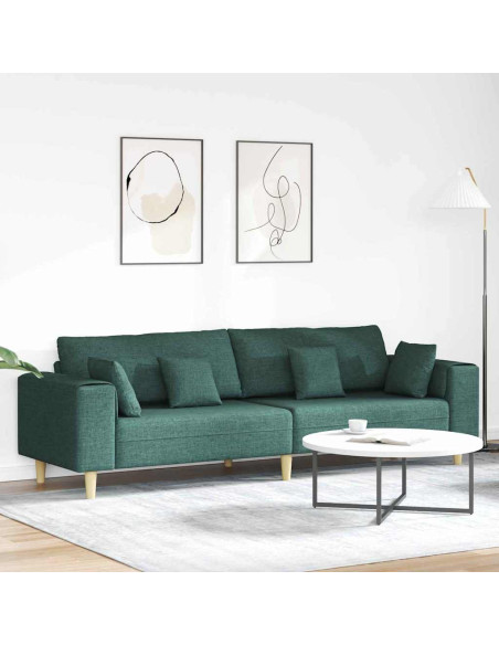 Divano con cuscino Verde Scuro 250 x 77 x 76 cm Tessuto