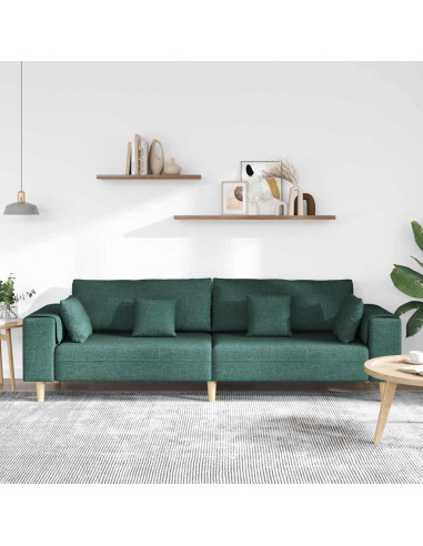Divano con cuscino Verde Scuro 250 x 77 x 76 cm Tessuto