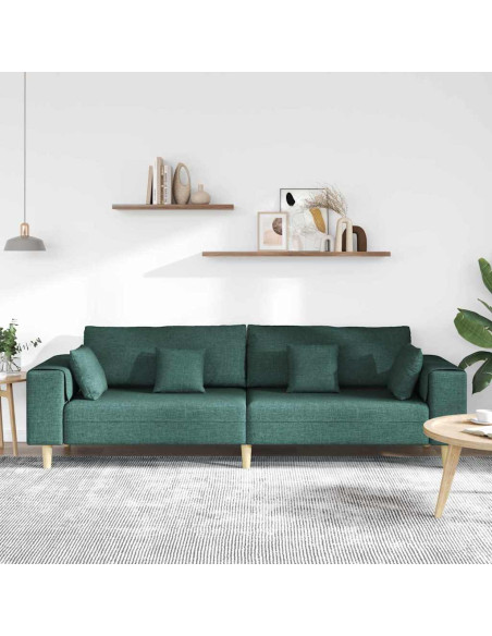 Divano con cuscino Verde Scuro 250 x 77 x 76 cm Tessuto