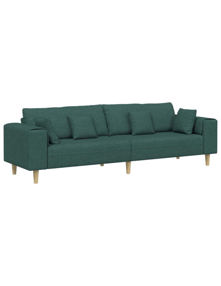 Divano con cuscino Verde Scuro 250 x 77 x 76 cm Tessuto