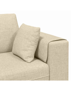 Divano con cuscino Crema 250 x 77 x 76 cm Tessuto 2