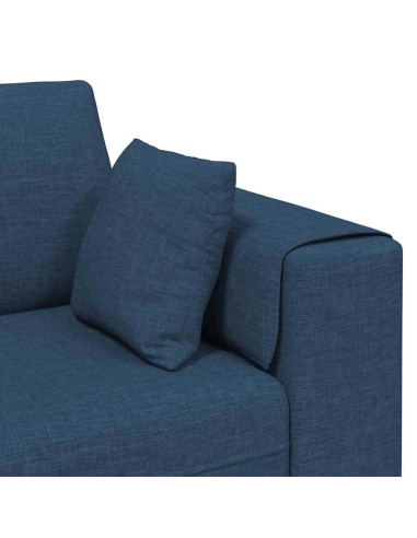 Divano con cuscino Blu 250 x 77 x 76 cm Tessuto