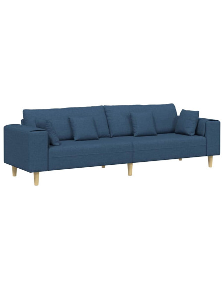 Divano con cuscino Blu 250 x 77 x 76 cm Tessuto