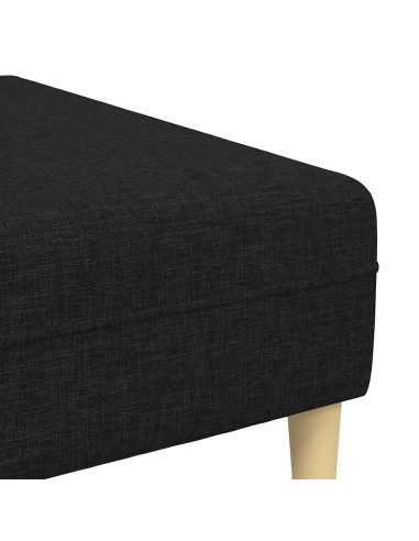 Divano con cuscino 3 pcs Nero Tessuto