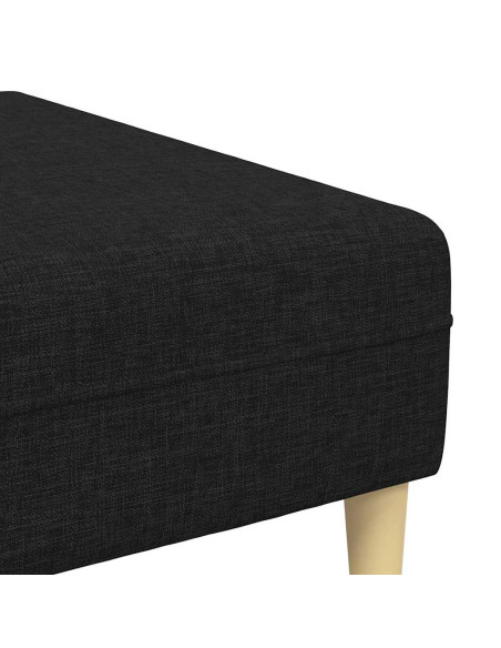 Divano con cuscino 3 pcs Nero Tessuto