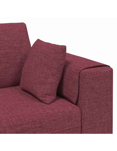 Divano con cuscino 3 pcs Rosso Vino Tessuto