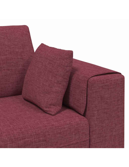 Divano con cuscino 3 pcs Rosso Vino Tessuto