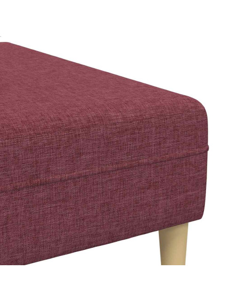 Divano con cuscino 3 pcs Rosso Vino Tessuto