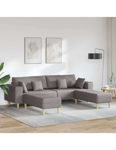 Divano con cuscino 3 pcs Talpa Tessuto