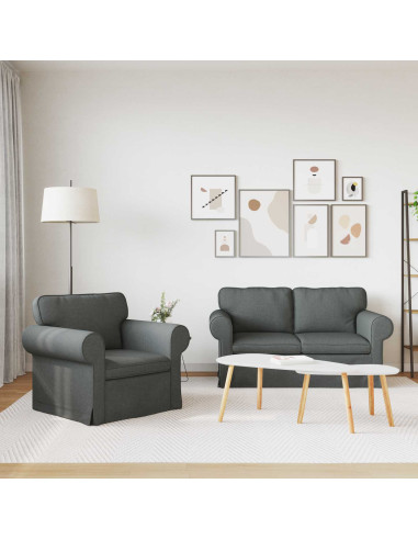 Divano 2 pcs Grigio scuro