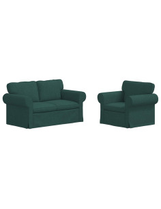 Divano 2 pcs Verde Scuro 2