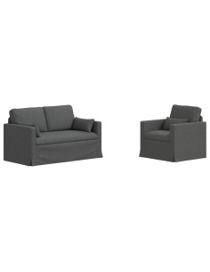 Divano 2 pcs Grigio scuro 2