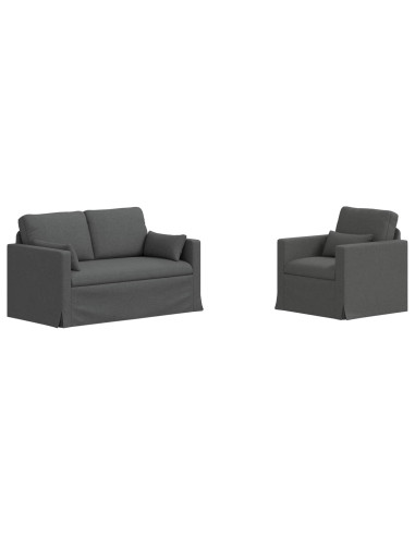 Divano 2 pcs Grigio scuro