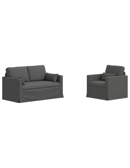 Divano 2 pcs Grigio scuro