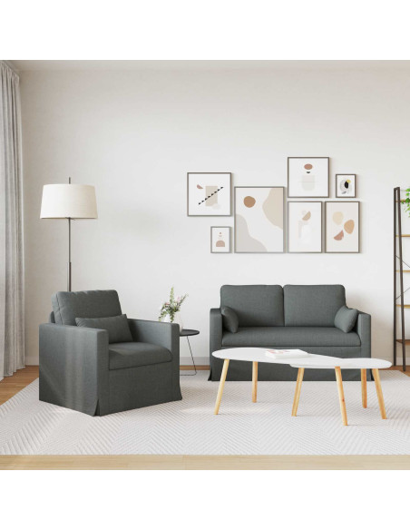 Divano 2 pcs Grigio scuro