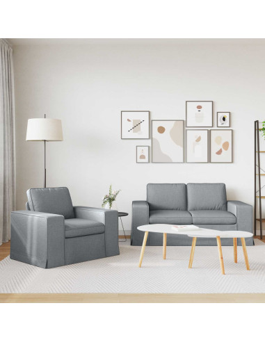 Divano 2 pcs Grigio chiaro