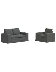 Divano 2 pcs Grigio scuro 2