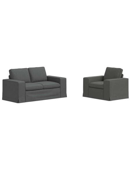 Divano 2 pcs Grigio scuro