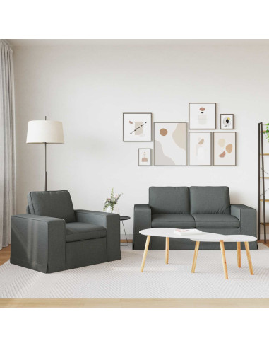 Divano 2 pcs Grigio scuro