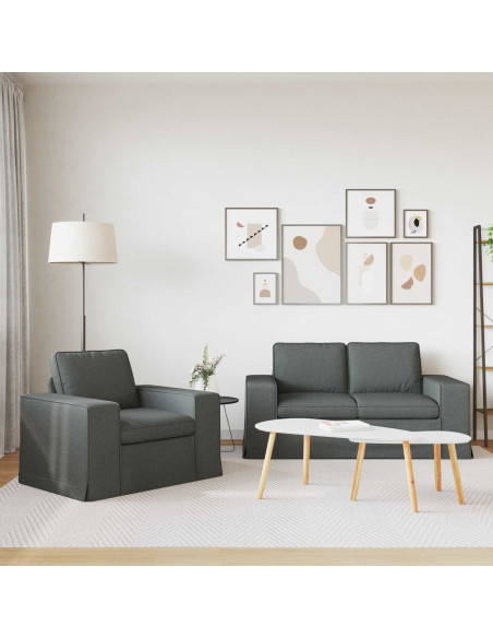 Divano 2 pcs Grigio scuro