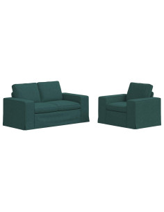 Divano 2 pcs Verde Scuro 2