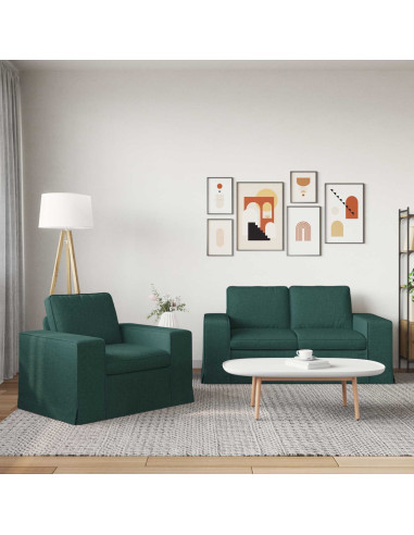 Divano 2 pcs Verde Scuro