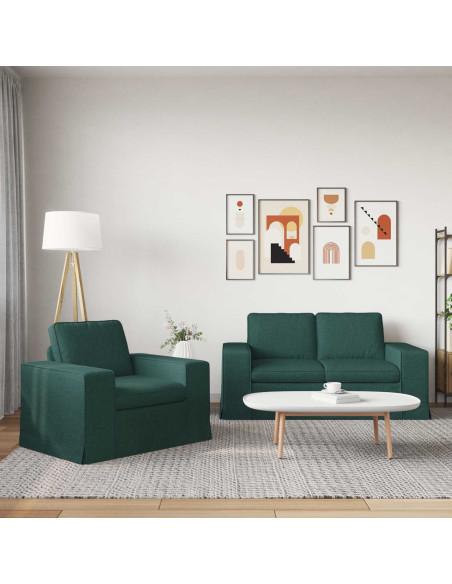 Divano 2 pcs Verde Scuro