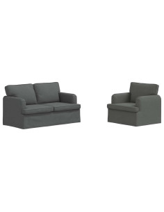 Divano 2 pcs Grigio scuro 2