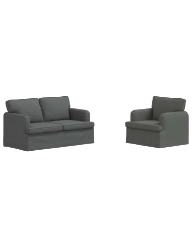 Divano 2 pcs Grigio scuro