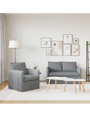 Divano 2 pcs Grigio chiaro