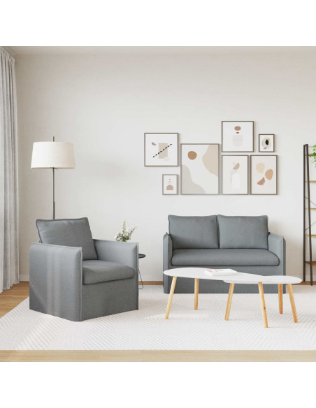 Divano 2 pcs Grigio chiaro