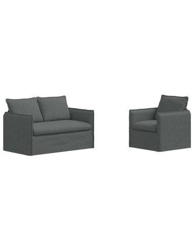 Divano 2 pcs Grigio scuro