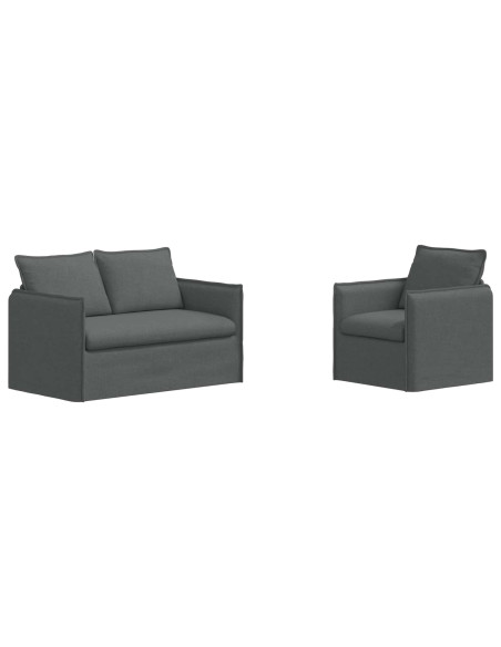 Divano 2 pcs Grigio scuro