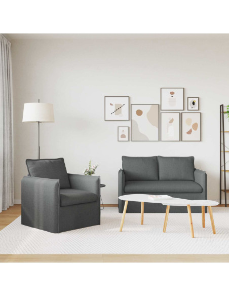 Divano 2 pcs Grigio scuro