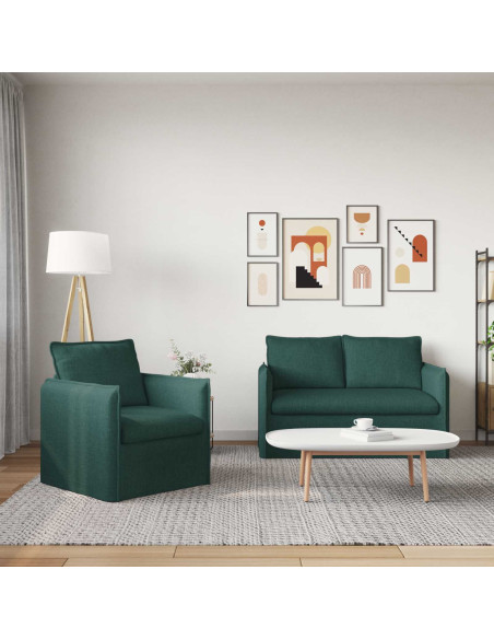 Divano 2 pcs Verde Scuro