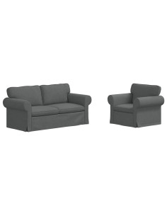 Divano 2 pcs Grigio scuro 2