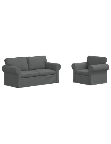 Divano 2 pcs Grigio scuro