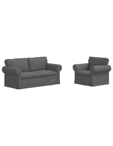 Divano 2 pcs Grigio scuro
