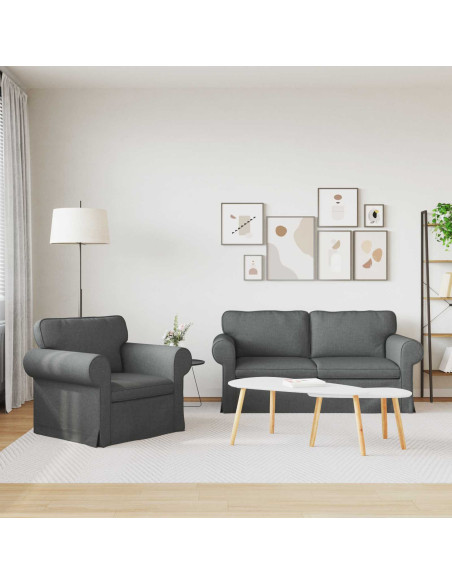 Divano 2 pcs Grigio scuro