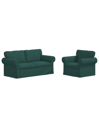 Divano 2 pcs Verde Scuro