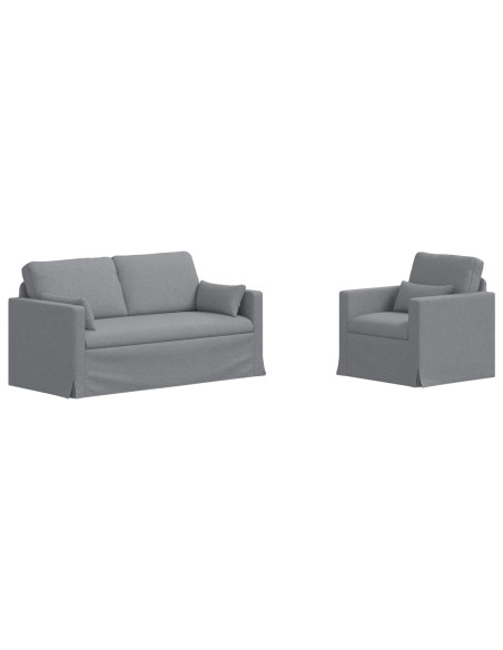 Divano 2 pcs Grigio chiaro